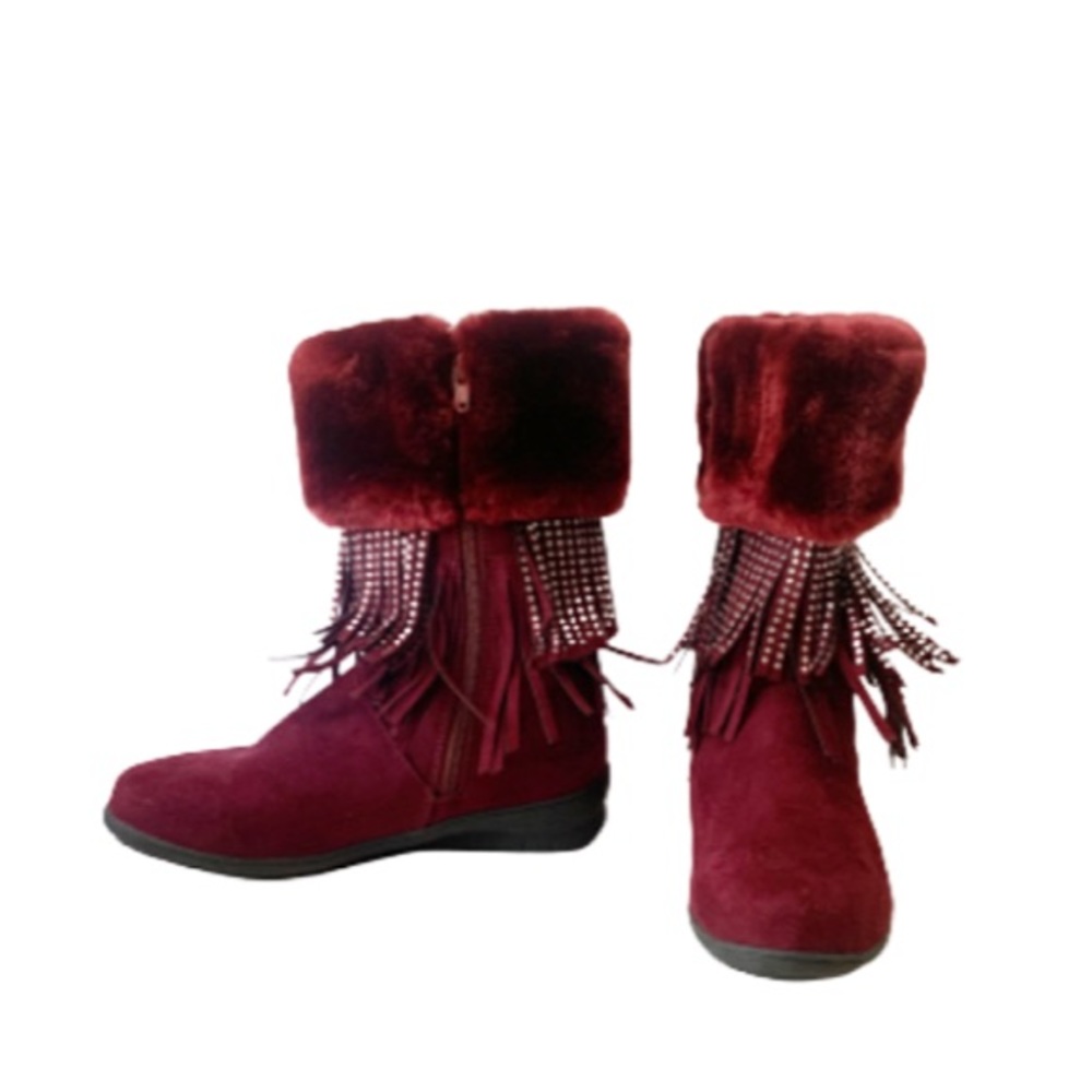 NEW Joan Boyce Faux Suede Bedazzled Boots